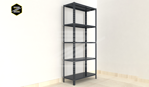 Metal shelf storing unit