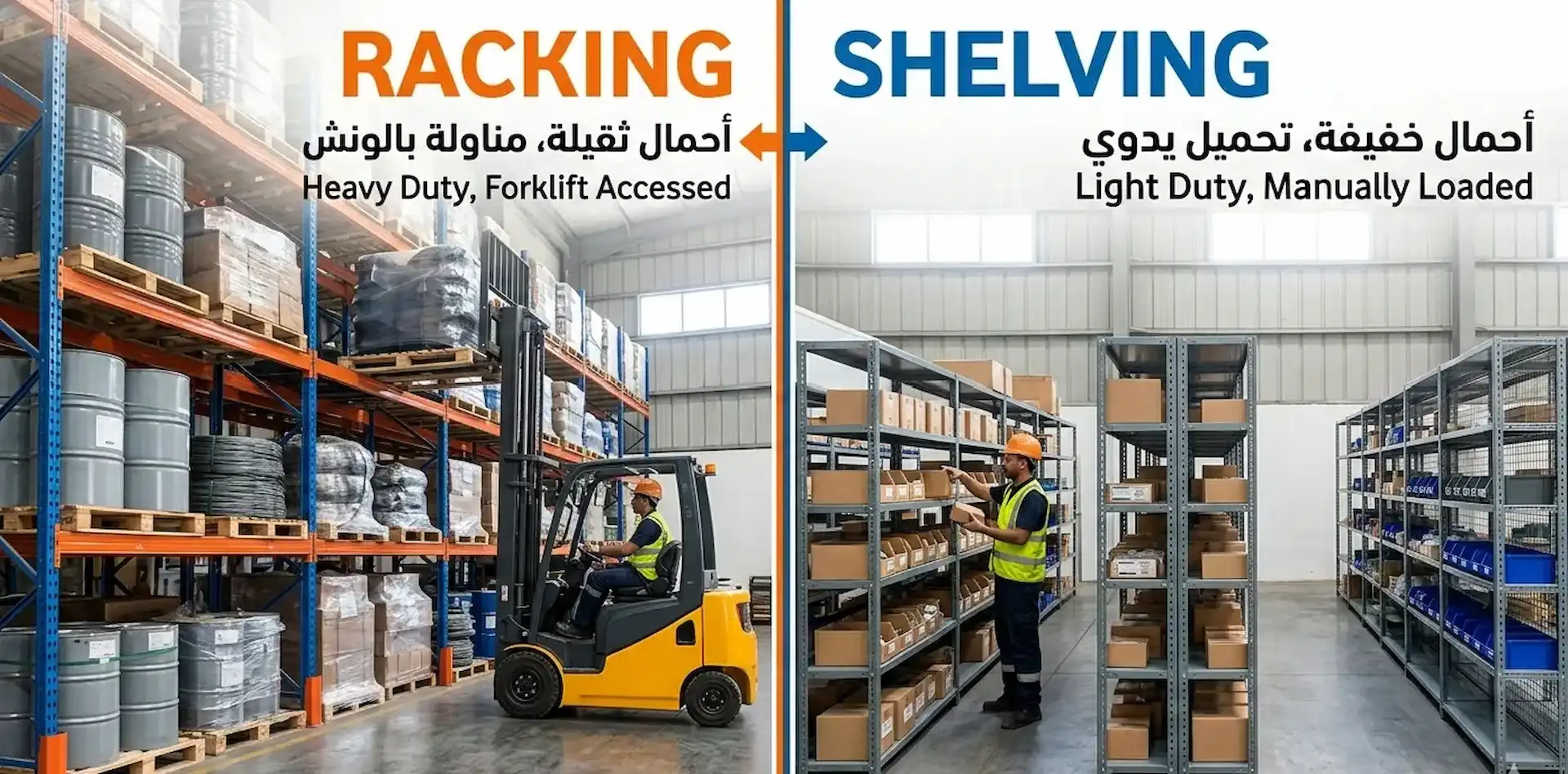 difference between shelving and racking