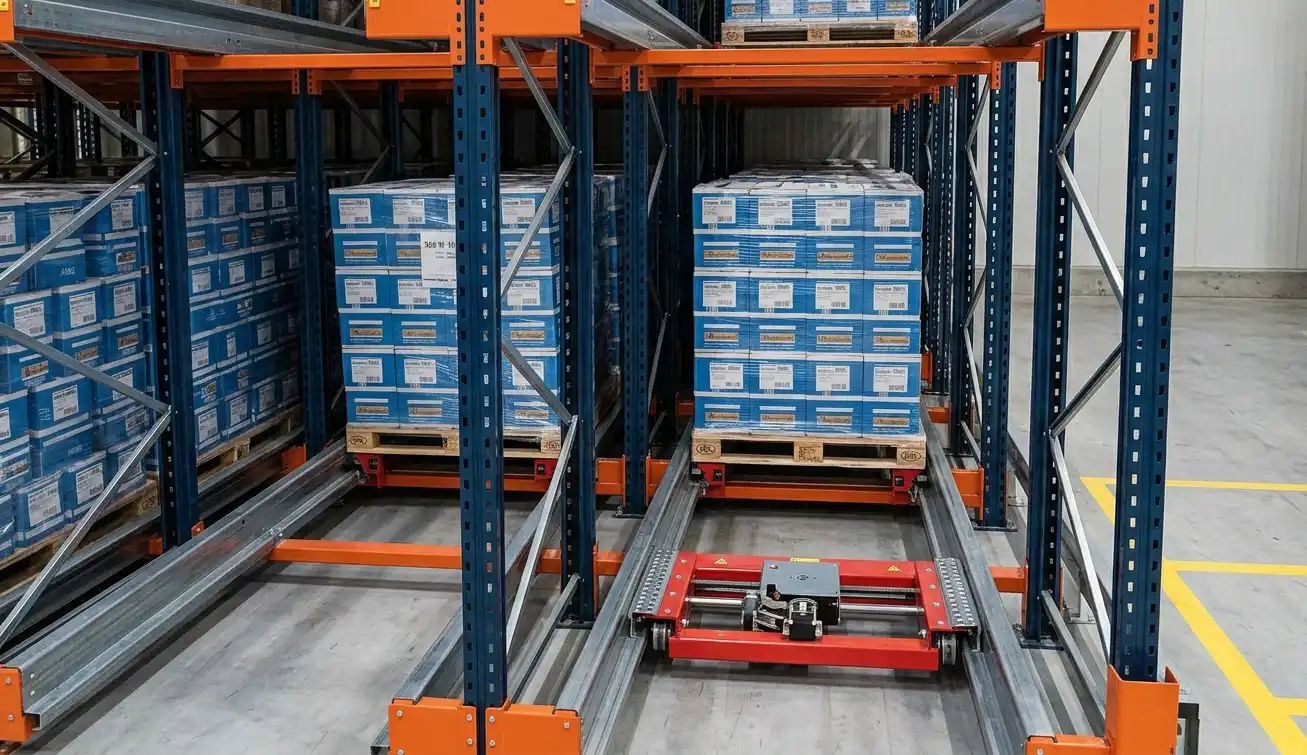 Pallet Shuttle System improving warehouse storage density and reducing forklift movement
