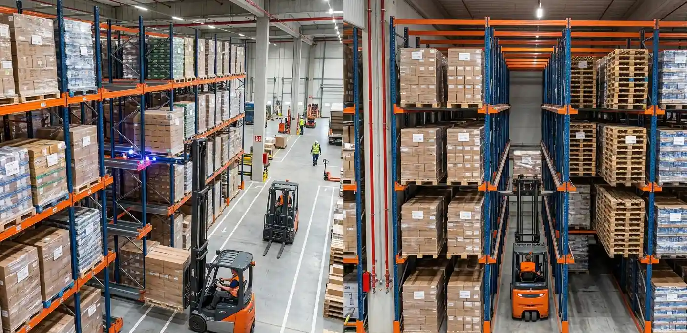 warehouse systems Radio Shuttle vs Drive-in Racking warehouse storage comparison