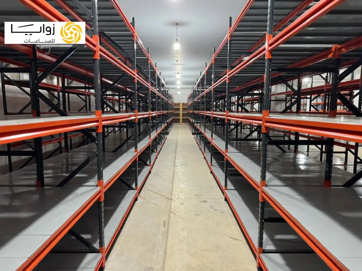 Organized fabric rolls stored on Long Span Shelving racks